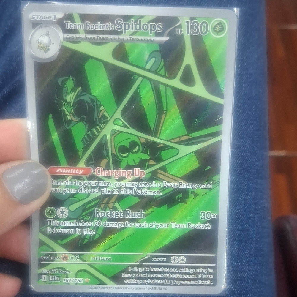 Pokemon Trading Card - Green and Black Team Rocket's Spidops